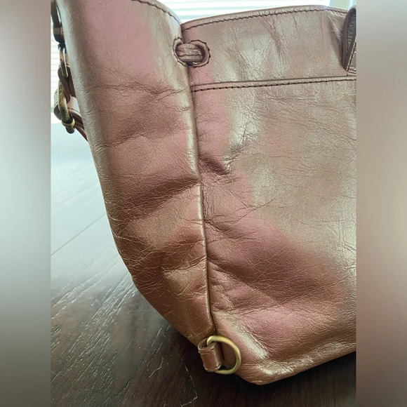 HOBO Puck Mini Backpack Crossbody Convertible in Cameo Metallic Neutral - Picture 6 of 16